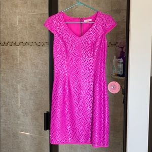 Lilly Pulitzer Selassie Purple Metallic Lace Dress